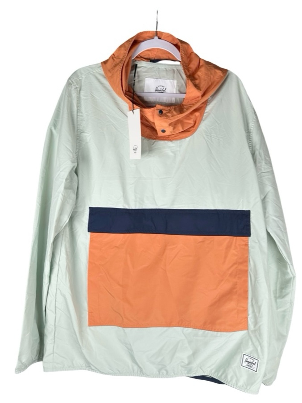 Herschel Supply Co Voyage Colorblocked Dewkist Pastel/Papaya Anorak Jacket M NWT